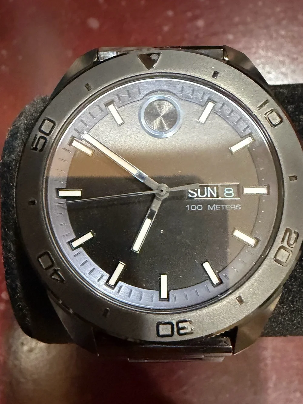 Movado Matte Black Men's Day-Date Stainless Watch